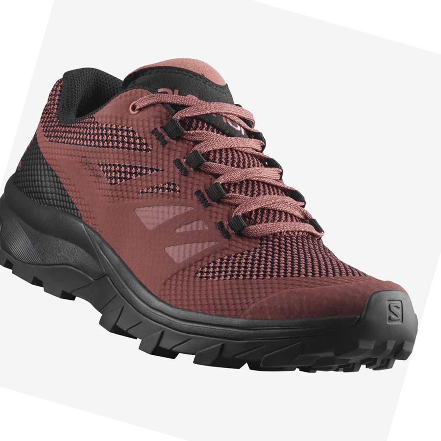 Salomon WoOUTLINE GORE-TEX Túracipő Női Piros | HU 2830ZUT